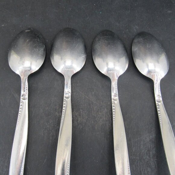 AIRMACK AMK8 Beaded Stainless Flatware Solingen-Germany Set of 4 Teaspoons - Picture 5 of 7